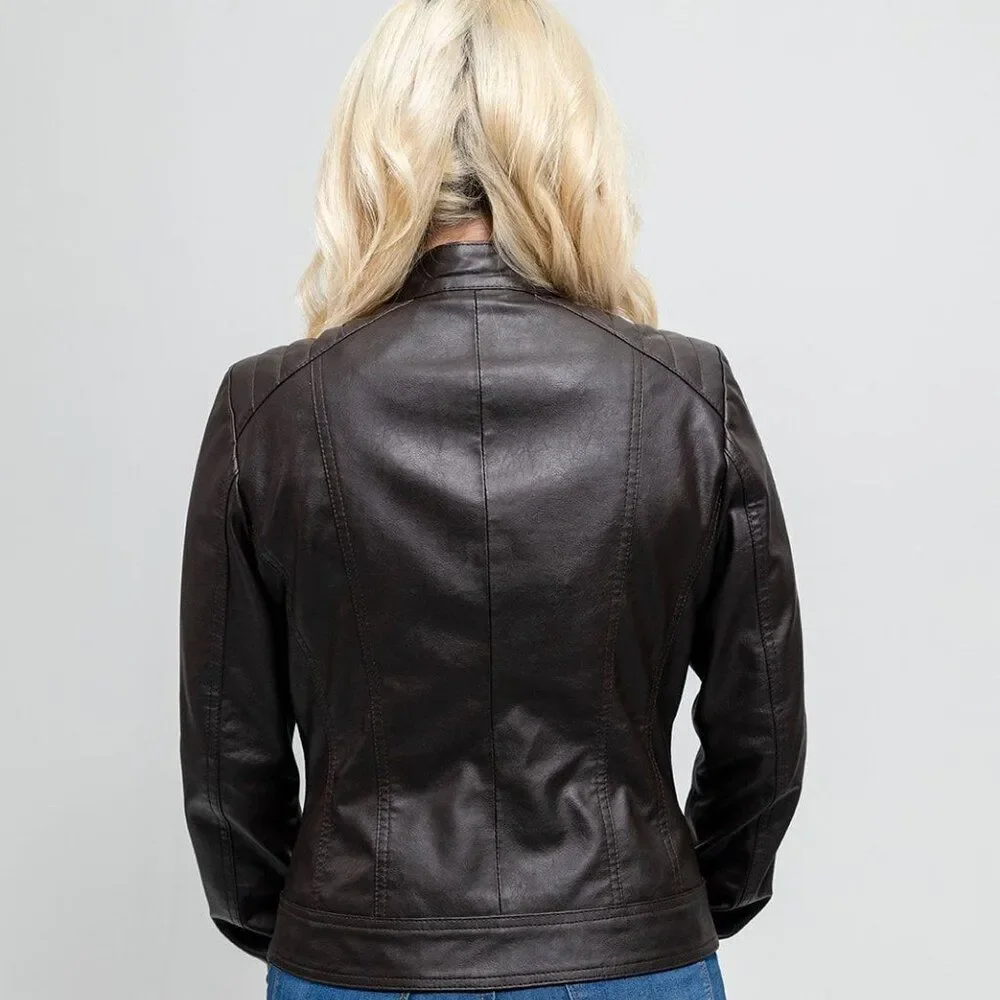 Women's Vegan Faux Leather Jacket
